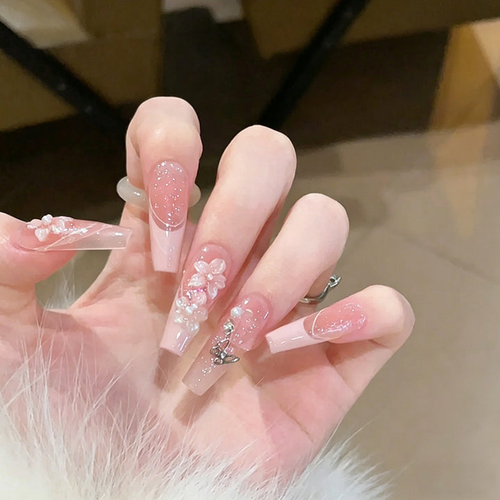 Artificial nail set with sparkling glitter accents Kalsten