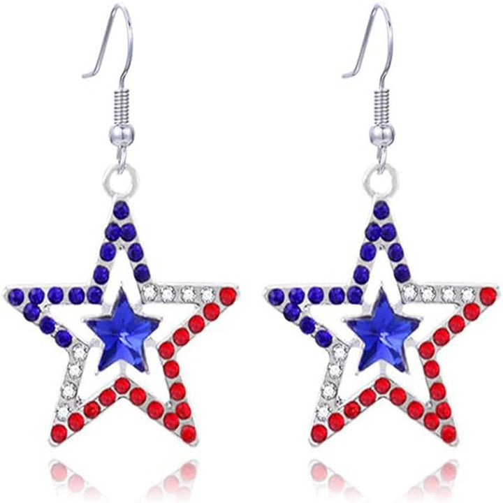 Ladies' statement star earrings with crystal embellishment and enamel coating Kalsten