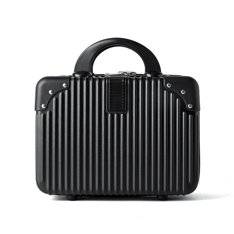 hard-shell travel cosmetic case with double-zip closure top handle and protective feet Kalsten