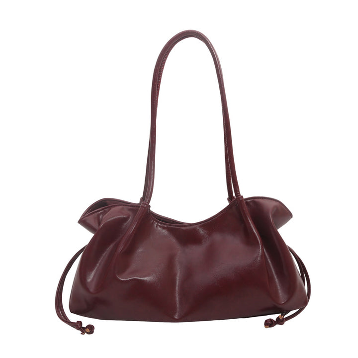 Glossy Faux Leather Handheld Tote Bag