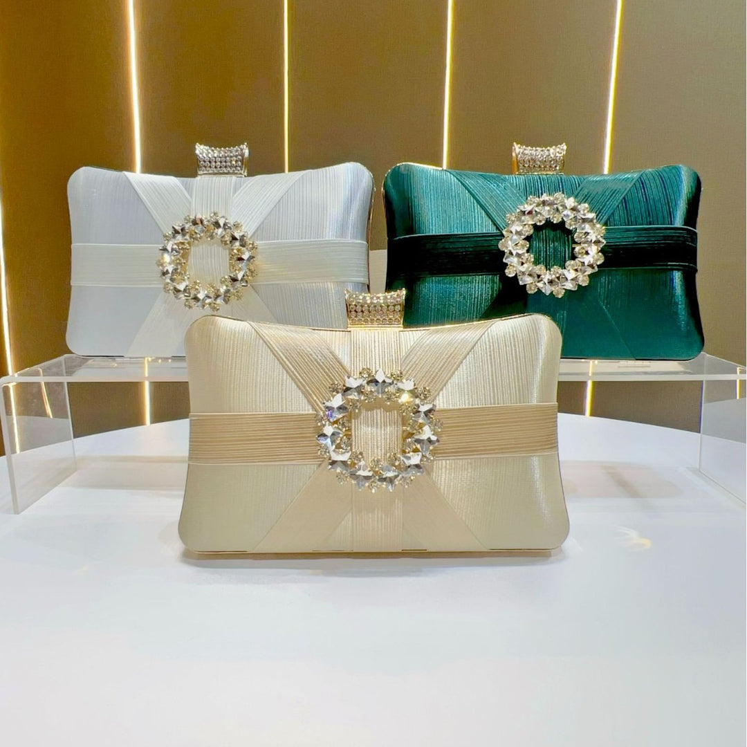 Decorative Satin Evening Clutch