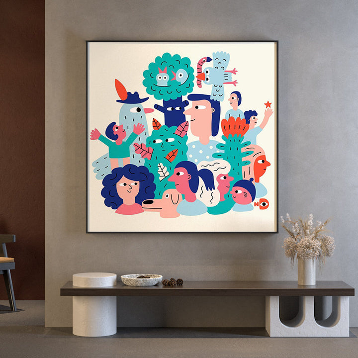 Colorful Cartoon Canvas Art