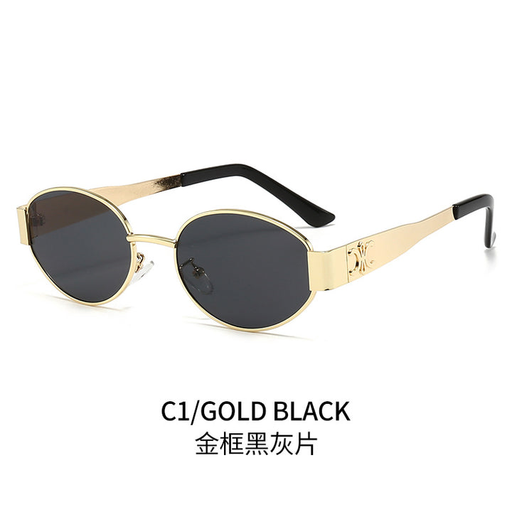 Women's designer sunglasses with elegant oval frame and unique accents Kalsten