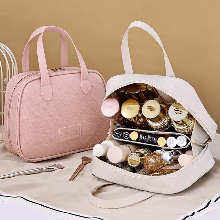 Cosmetic Organizer With Elegant Diamond Pattern And Sturdy Zipper Kalsten