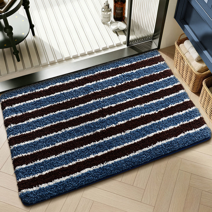 Plush Textured Zigzag Bath Mat Kalsten