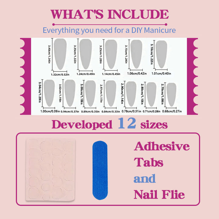 Acrylic Nail Set with Stylish Graphic Patterns Kalsten