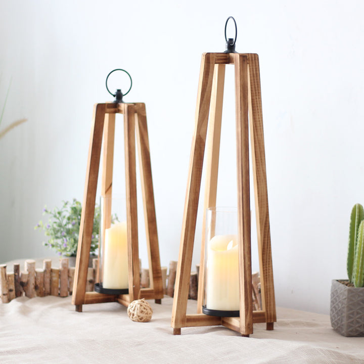 Elegant lantern made of wood and glass Kalsten