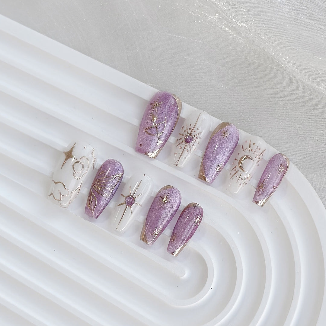 Celestial-Inspired Press-On Nail Art Set