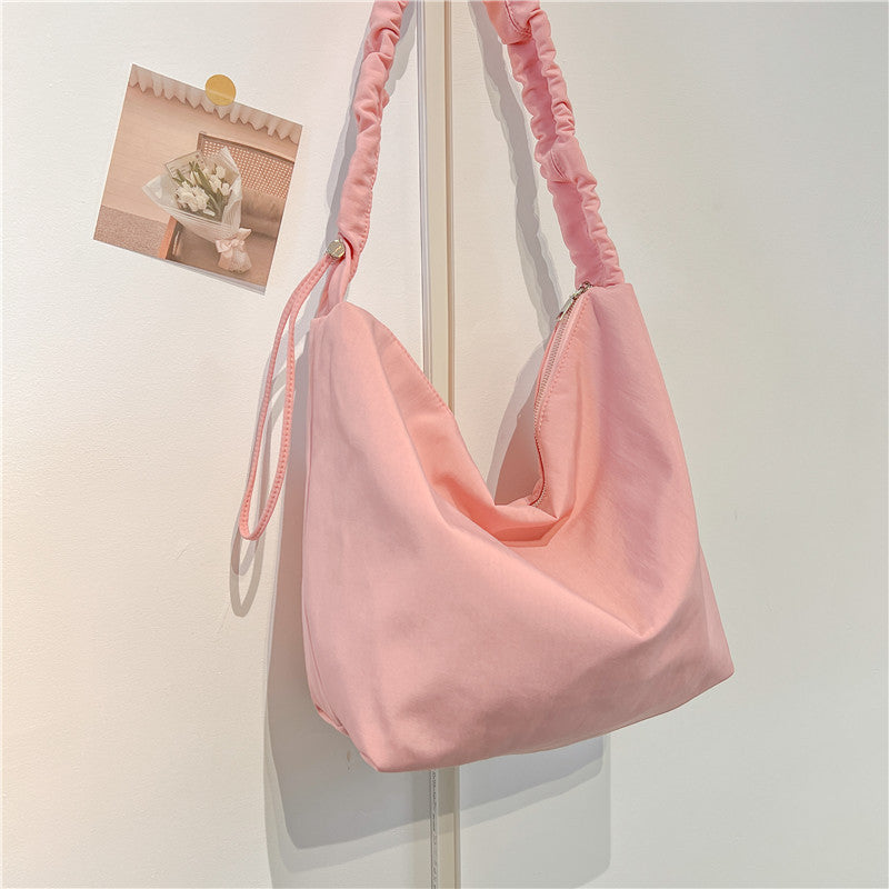 Elegant Ruched Handle Shoulder Bag