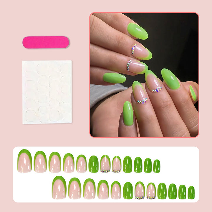 Acrylic nail set with elegant blue and nude color accents Kalsten