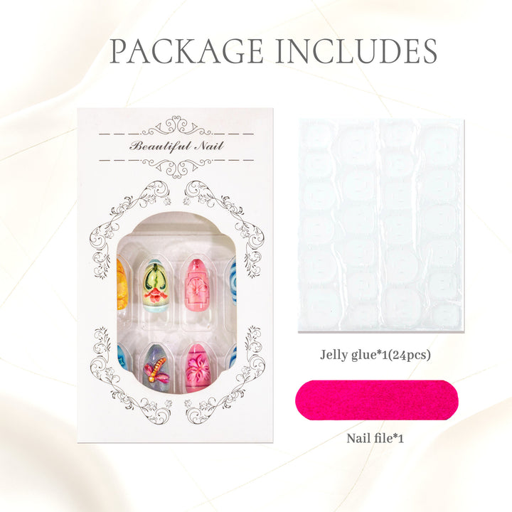 Creative Floral Press-On Nail Set