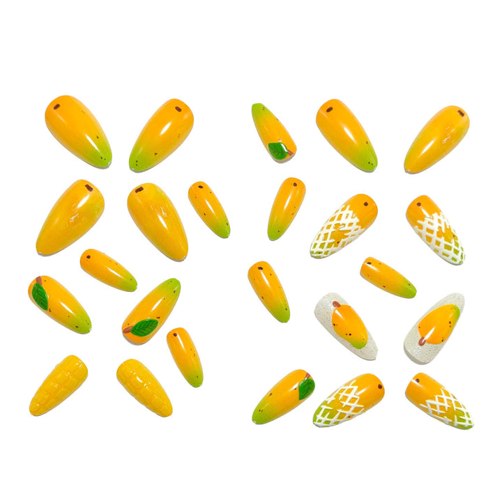 Artificial nails with fruity mango design Kalsten