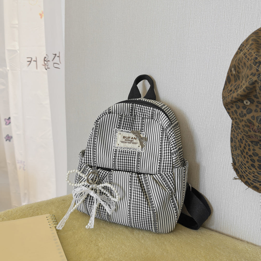 Stylish Small Checked Pattern Backpack Kalsten