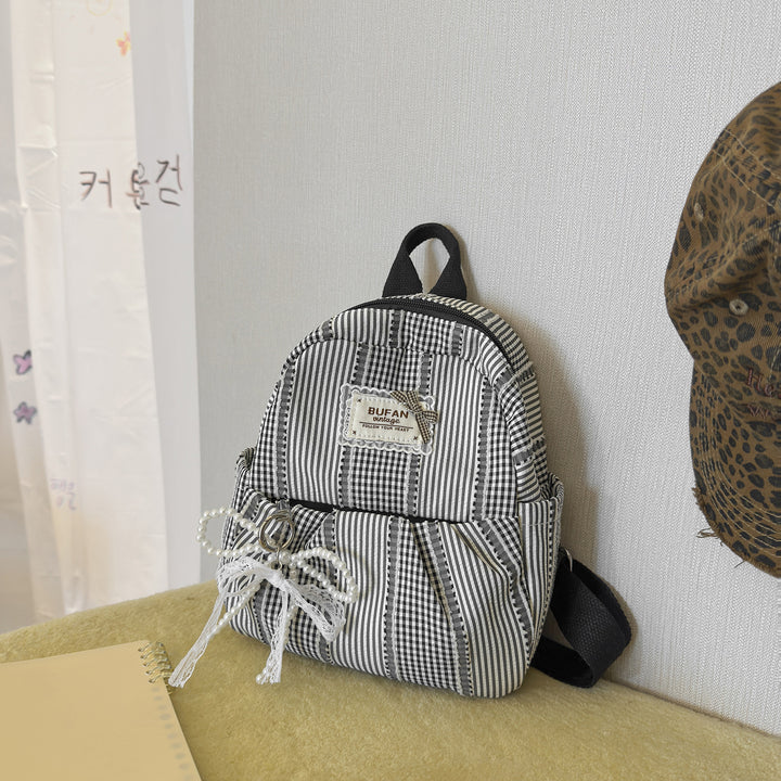 Stylish Small Checked Pattern Backpack Kalsten
