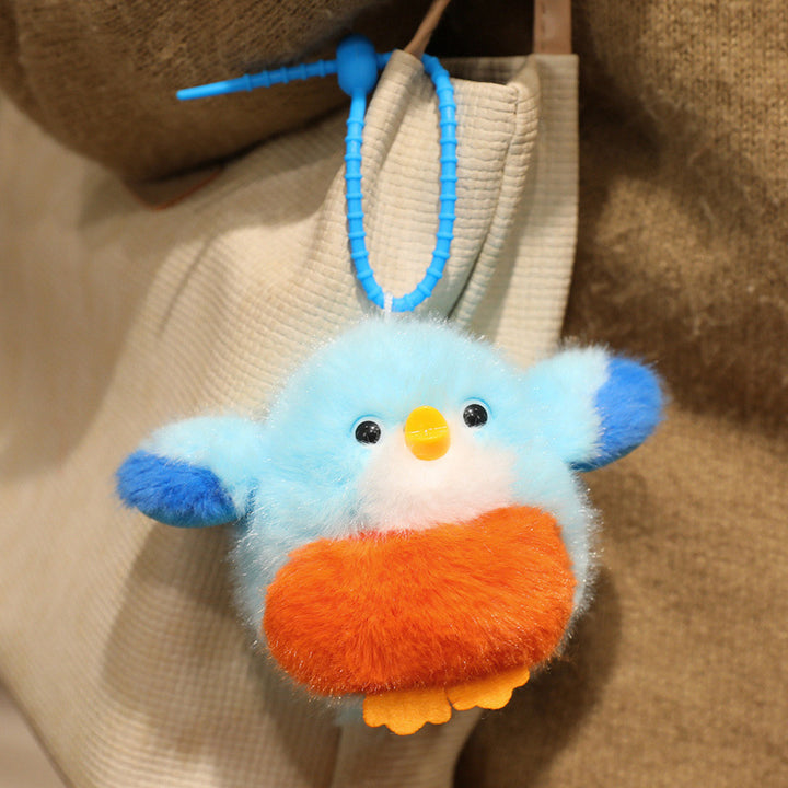 Fluffy Plush Chick Bag Charm Keychain with Flexible Loop Strap Kalsten