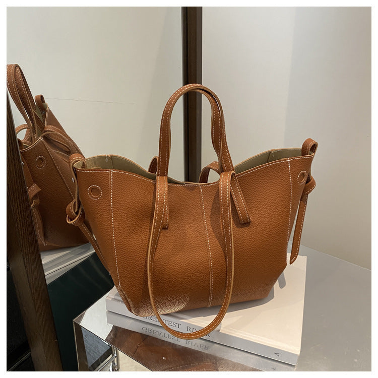 Textured Leather Everyday Tote Bag Kalsten