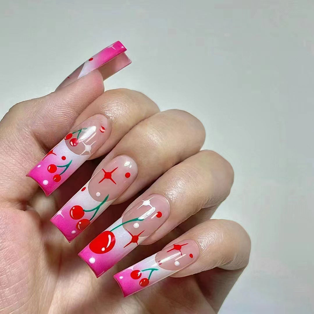 Artistic Cherry Blossom Nail Art