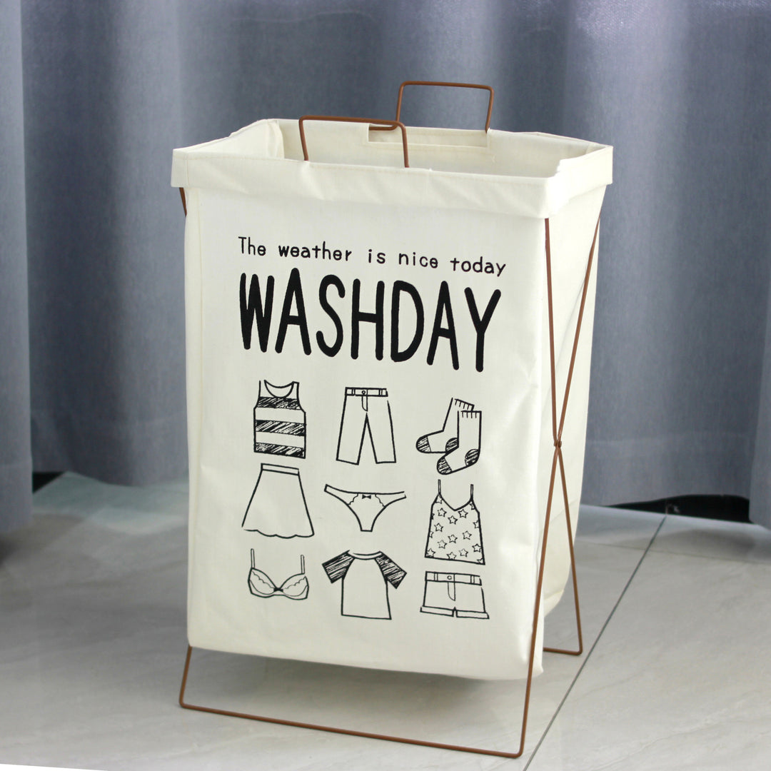 Decorative laundry basket with inspiring quotes Kalsten