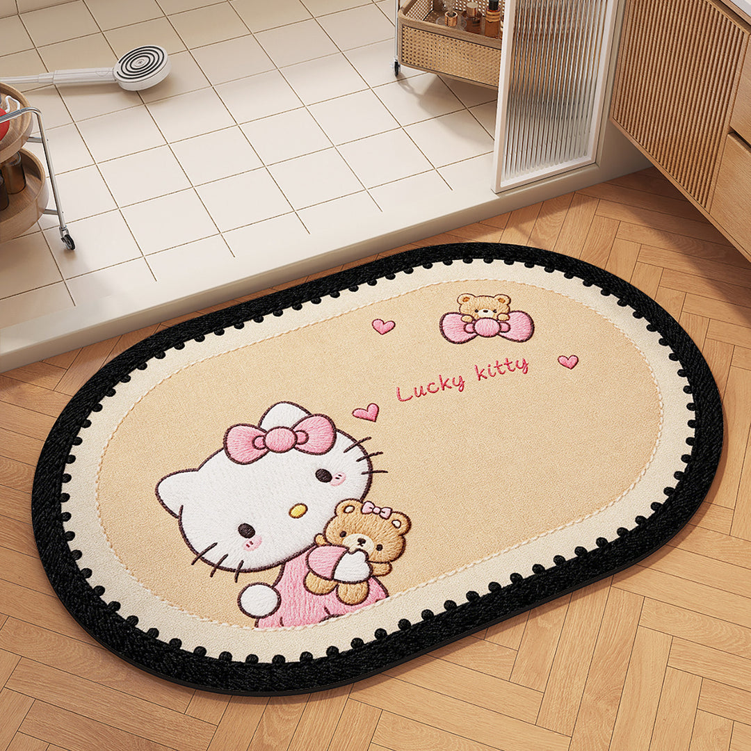 Playful Cartoon Character Bath Mat