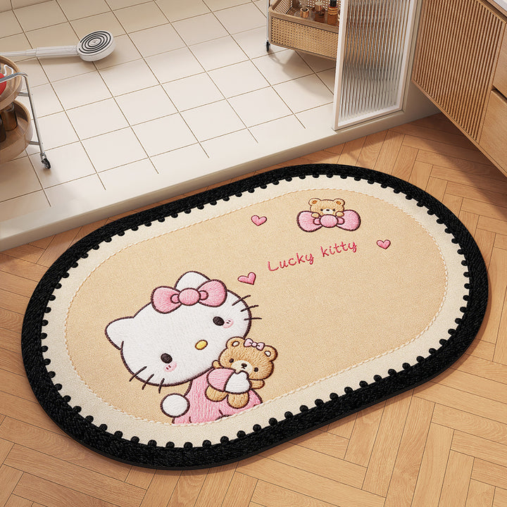 Playful Cartoon Character Bath Mat