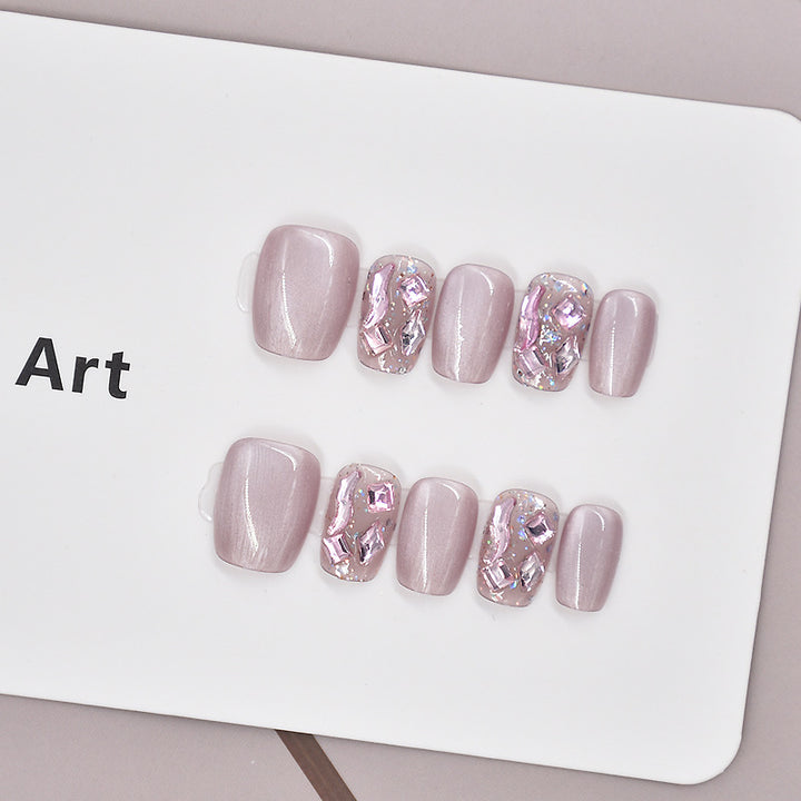 Elegant Glitter-Decorated Press-On Nail Set Kalsten