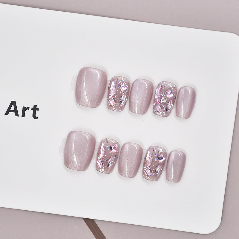 Glamorous Heart-Themed Press-On Nail Set Kalsten