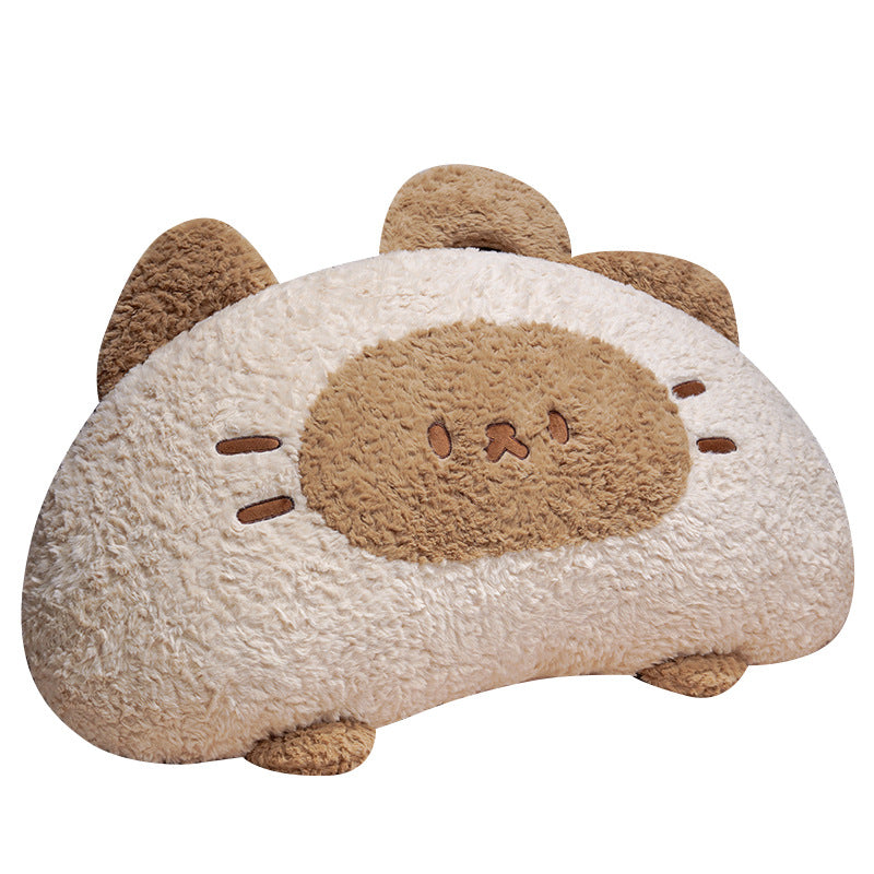 Large cozy back cushion and reading pillow as padded bed support