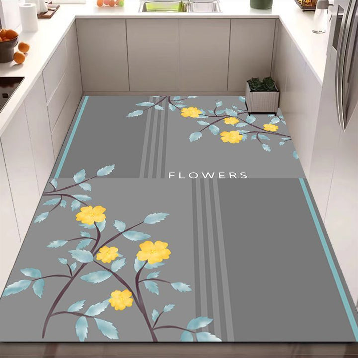 Leaf Pattern Kitchen Mat