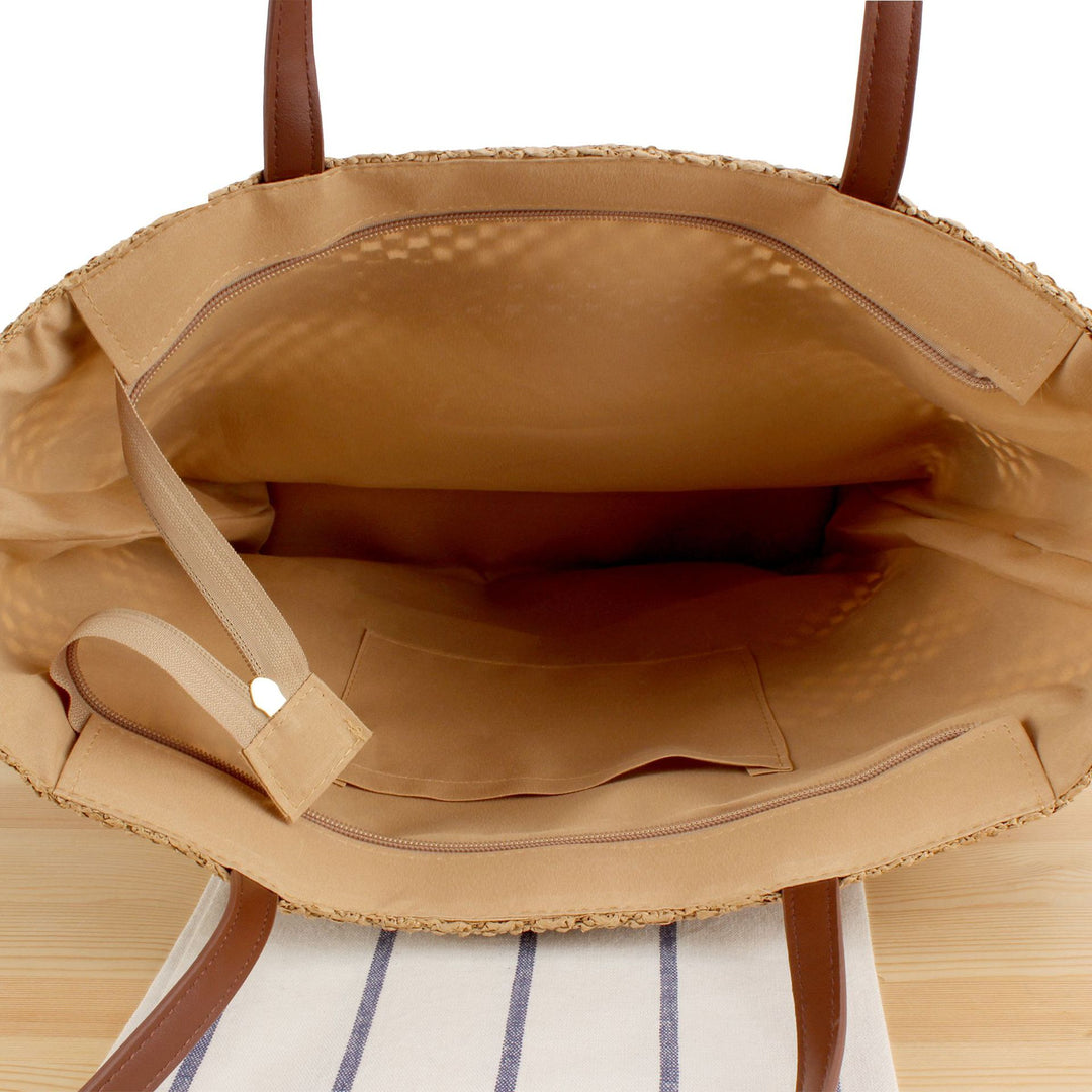 Basket bag with elegant straw construction Kalsten