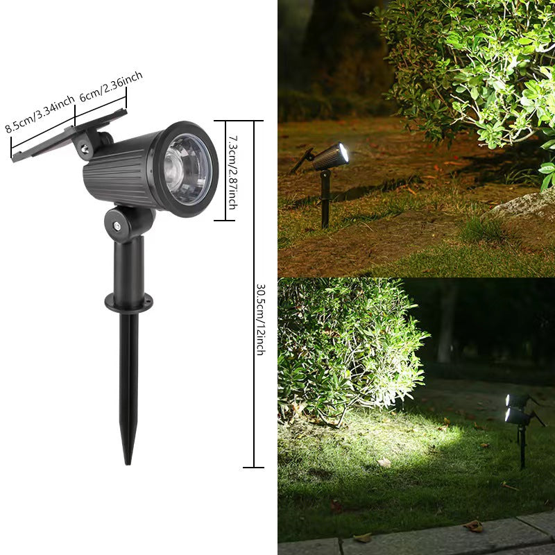 Adjustable Solar LED Garden Spotlight Stake With Swivel Head Integrated Solar Panel And Weatherproof Housing Kalsten