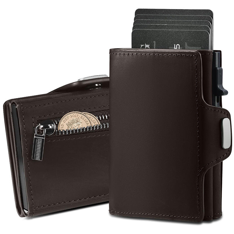 Compact RFID-Blocking Leather Coin Wallet Kalsten
