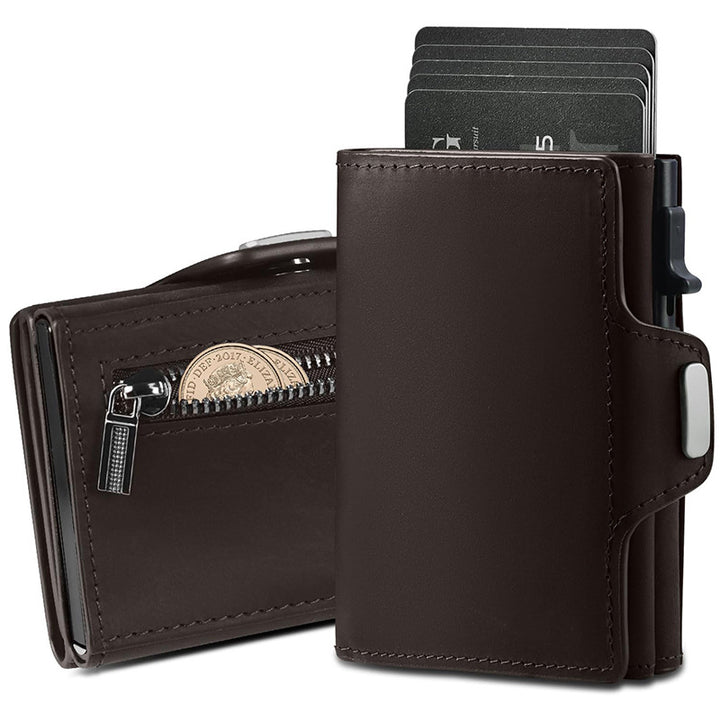Compact RFID-Blocking Leather Coin Wallet Kalsten