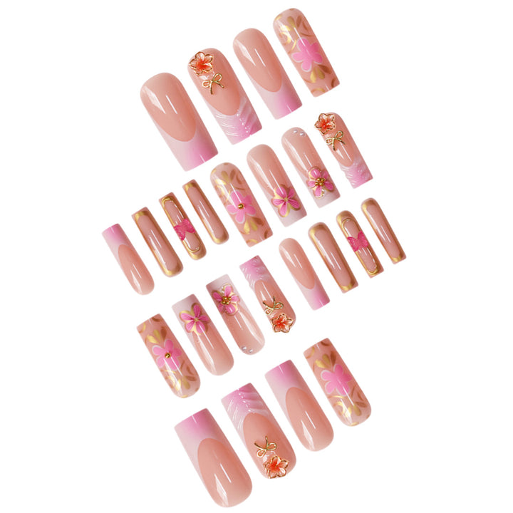 Artistic 3D Floral Press-On Nail Set Kalsten