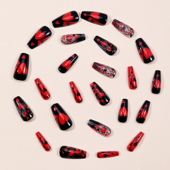 Heart-Patterned 3D Nail Art Extensions Kalsten