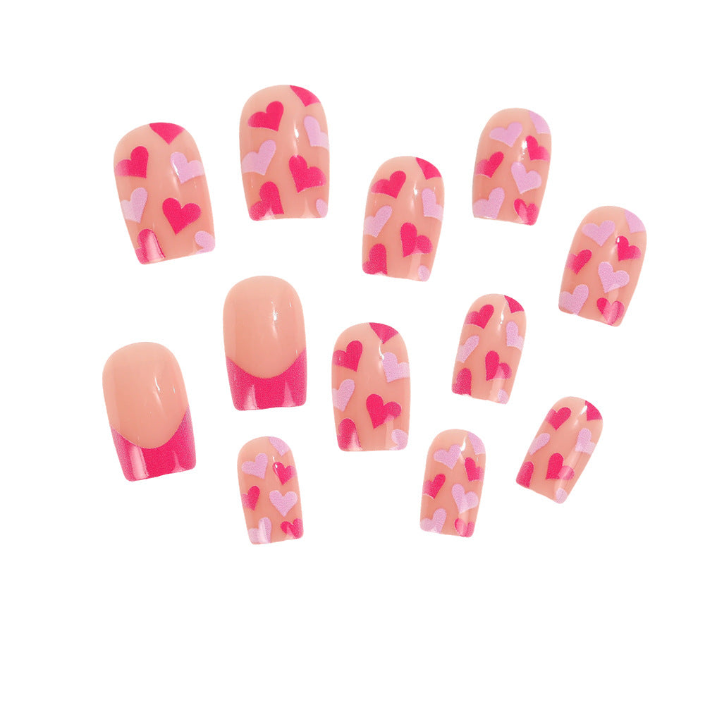 Artificial nails with romantic heart designs Kalsten