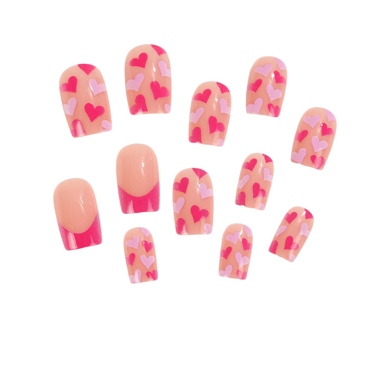 Artificial nails with romantic heart designs Kalsten