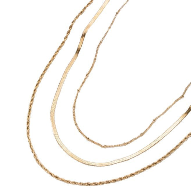 Layered Gold Chain Necklace Kalsten