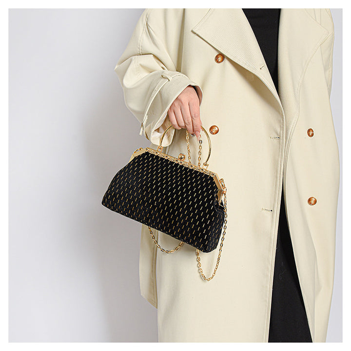 Vintage Glamour Chain-Handled Handbag