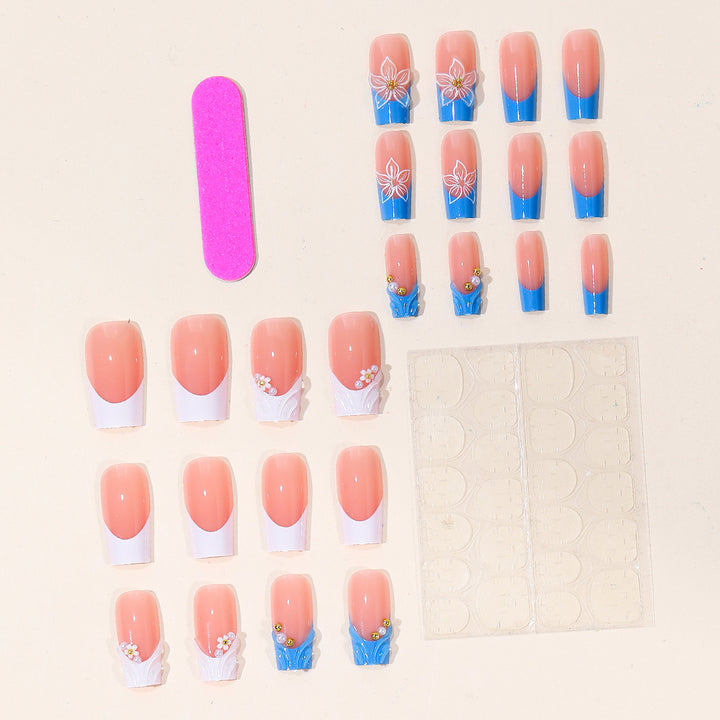 Elegant Floral Acrylic Nail Set Kalsten