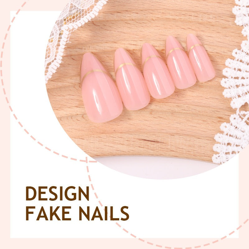 Artificial nail set with elegant gold accent Kalsten