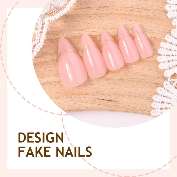 Artificial nail set with elegant gold accent Kalsten