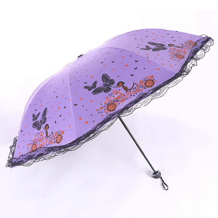 Women's sun umbrella with romantic butterfly design Kalsten