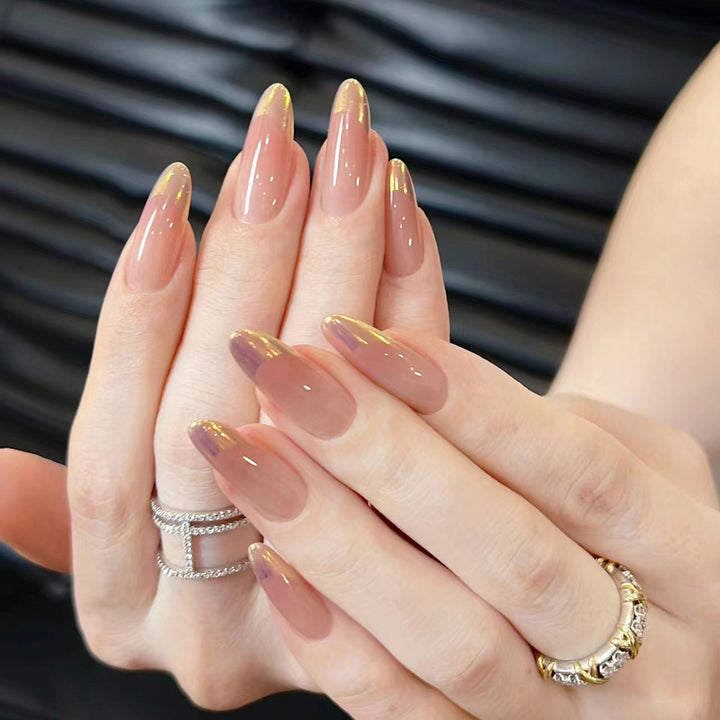 Artificial nail extensions with elegant ombre design Kalsten