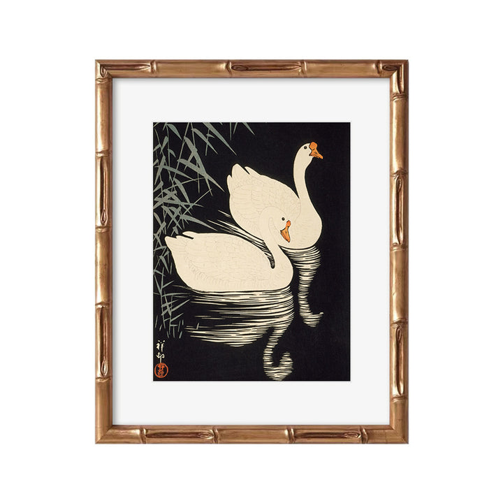 Framed Elegant Swans Artwork