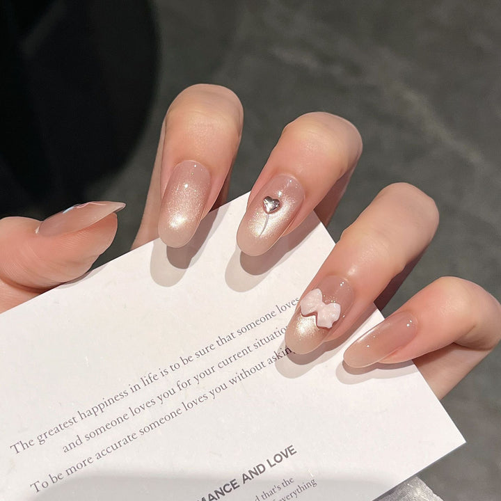Elegant Decorative Press-On Nail Extensions with Pearls Kalsten
