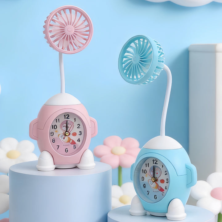Usb-table fan with integrated clock and flexible tilt Kalsten
