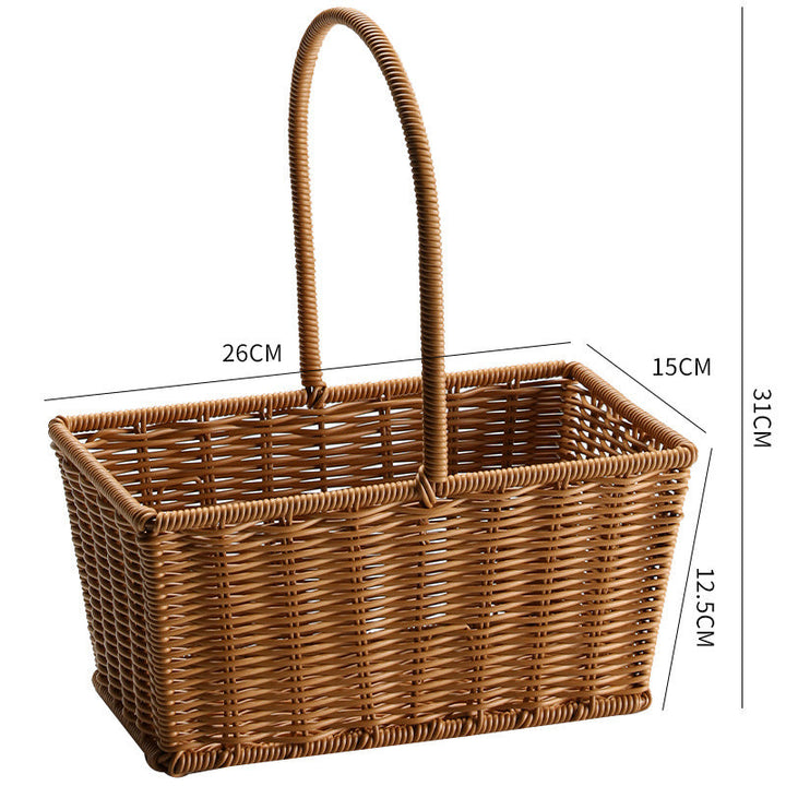 Decorative Woven Storage Basket with Mushroom Emblem Kalsten