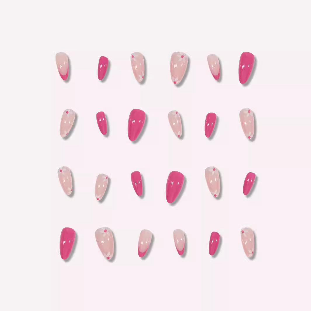 Floral-Patterned Stiletto Press-On Nails Kalsten
