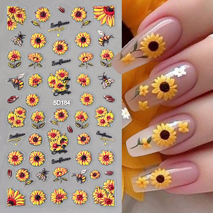 Sunflower Nail Art Sticker Set