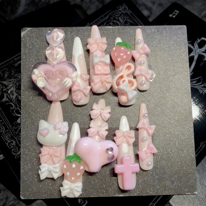 3D Decorative Press-On Nail Art Set